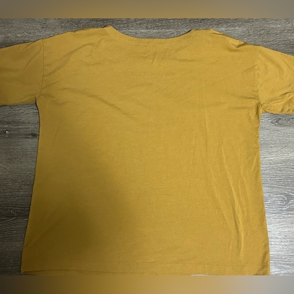 J Jill Womens Mustard Yellow Luxe Supima/Tencel Modal Large ELBOW SLEEVE TEE - Picture 8 of 8